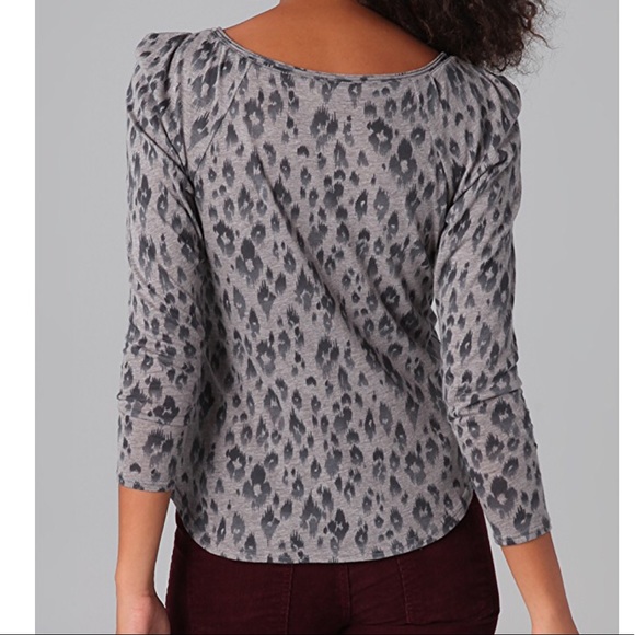 Rebecca Taylor Leopard Print Long Sleeve Tee - Picture 2 of 8